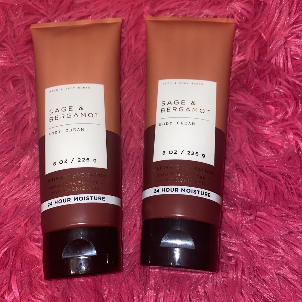 BATH & BODY WORKS SAGE BERGAMOT ULTIMATE‎ HYDRATION BODY CREAM 8 OZ 2x